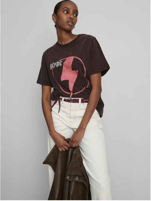 AC/DC lightning tee (brown)